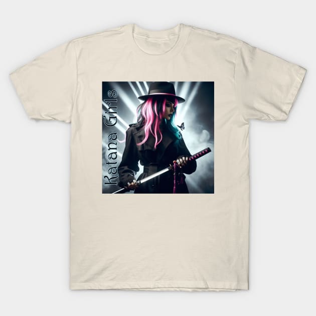 Katana Girl T-Shirt by PlayfulPandaDesigns